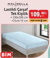 MOLİNELLA LASTİKLİ ÇARŞAF TEK KİŞİLİK